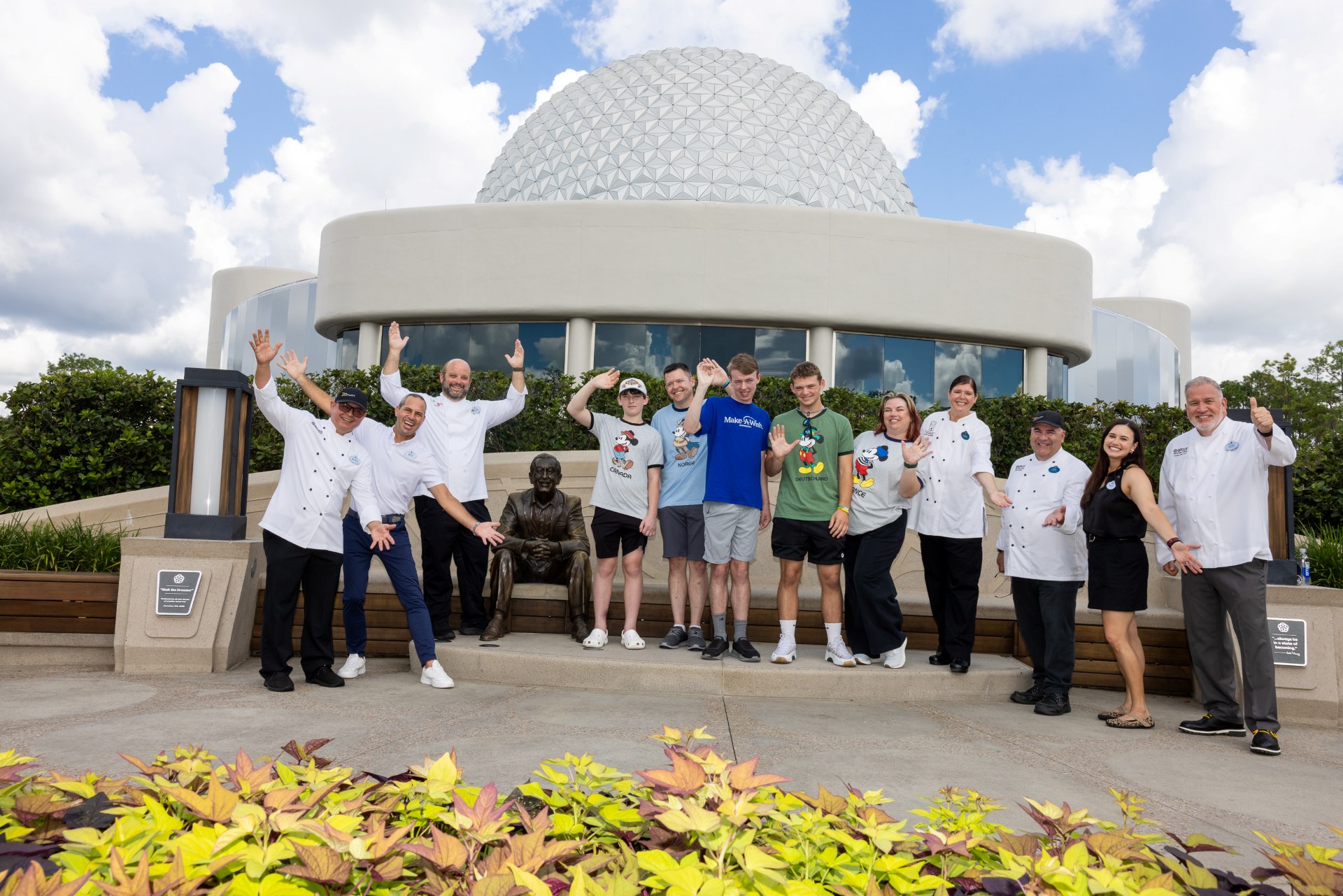 Official source photo for EPCOT Chefs Bring Wish Kid Into the Kitchen With Goofy