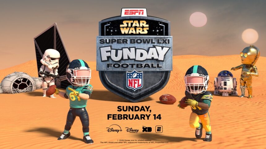 Star Wars Funday Football Brings C-3PO and Live Animation to Super Bowl LXI